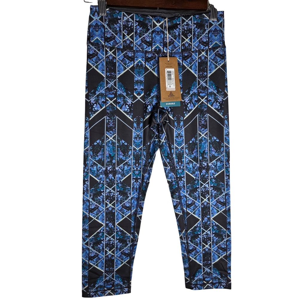 NWT prAna Capri Leggings High Rise Yoga Workout Geometric Print XS
